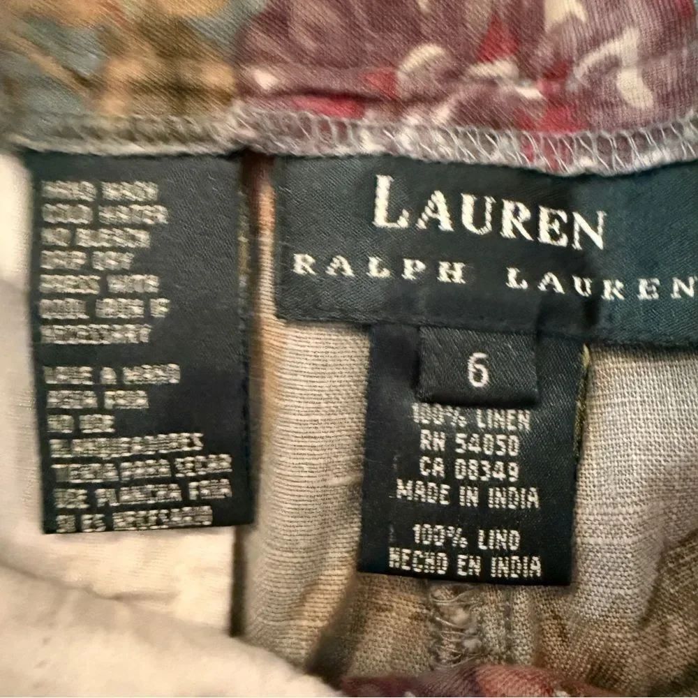 Ralph Lauren Vintage Linen Floral Shorts - Picture 2 of 5